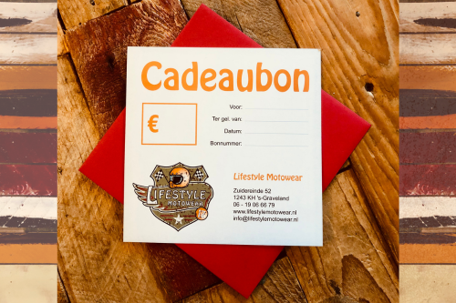 Lifestyle Motoewear LM17 Cadeaubon Een motor cadeautje voor iemand anders? Een cadeaubon is altijd leuk.