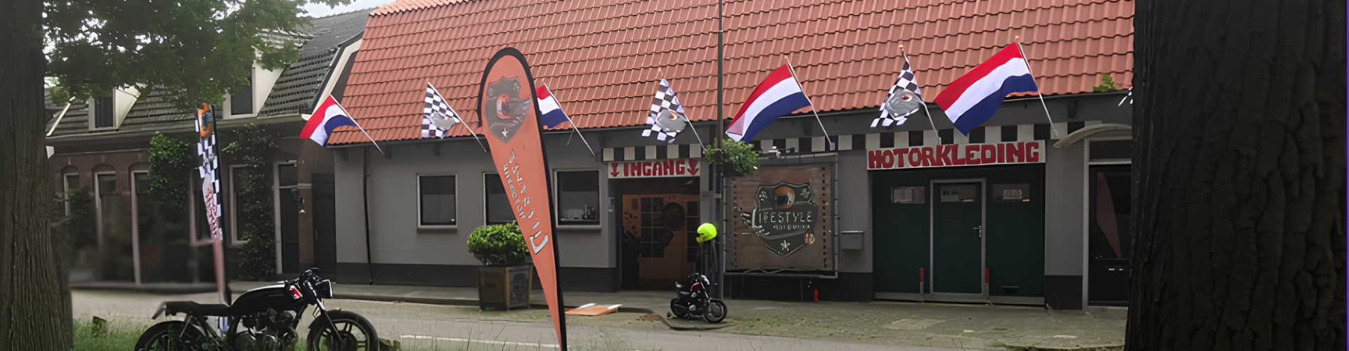 Lifestyle Motowear motorkleding winkel t Gooi Loosdrechtse Plassen motorstop Lifestyle Motowear motorkleding winkel 't Gooi, bij Loosdrechtse Plassen — motorstop met koffie en lunch
