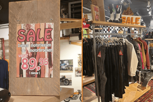 Dames motorjassen en motorbroeken vanaf 89,95 euro nieuw in uitverkoop