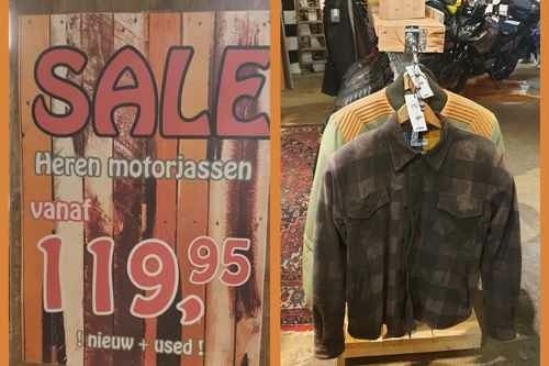 Heren motorjassen sale vanaf 119,95 euro textiel en leer caferacer scrambler style