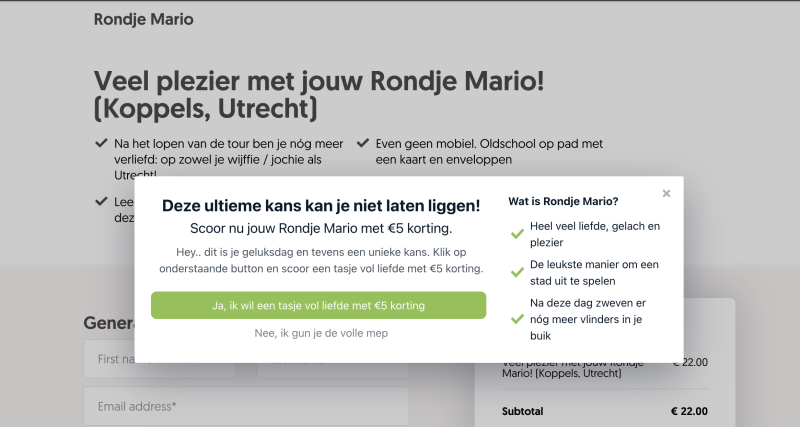 exit intent om conversie te verhogen