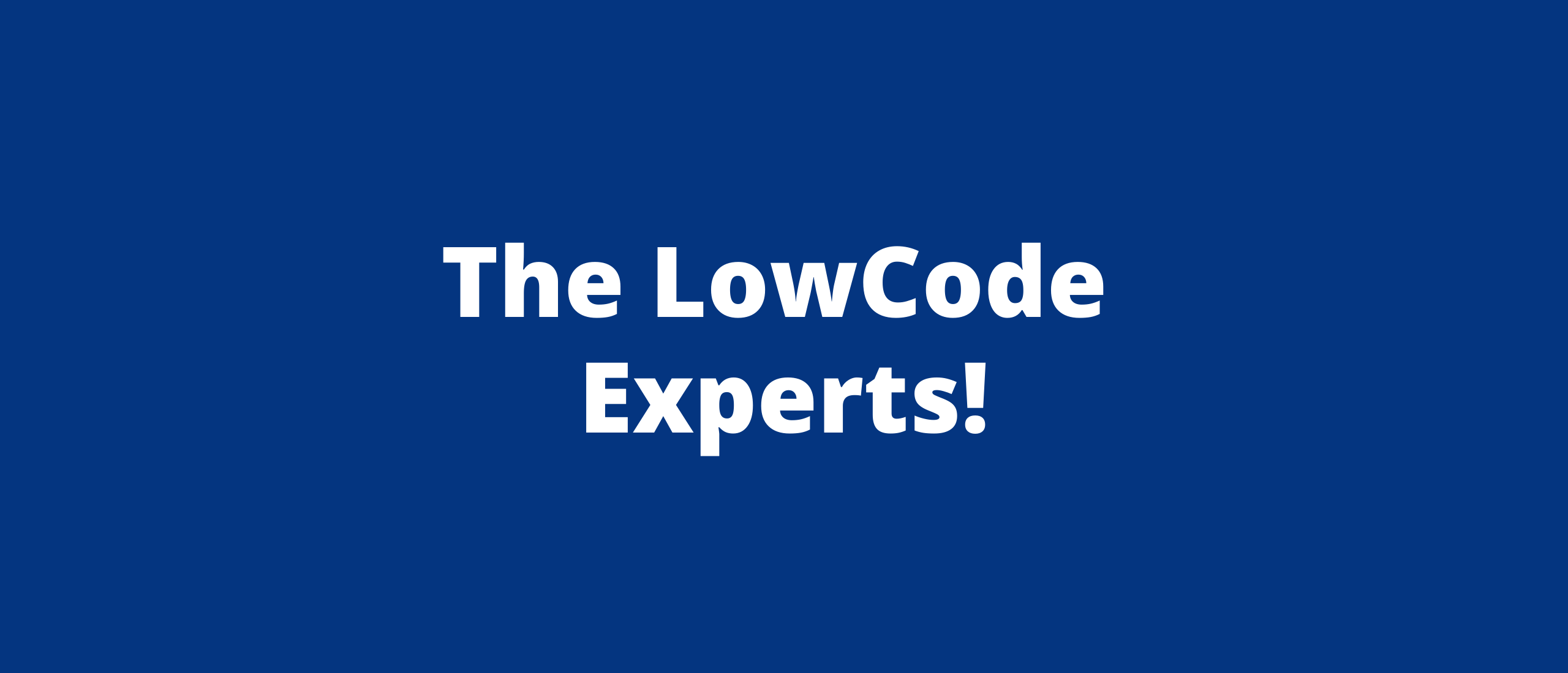 The LowCode Experts The LowCode Experts