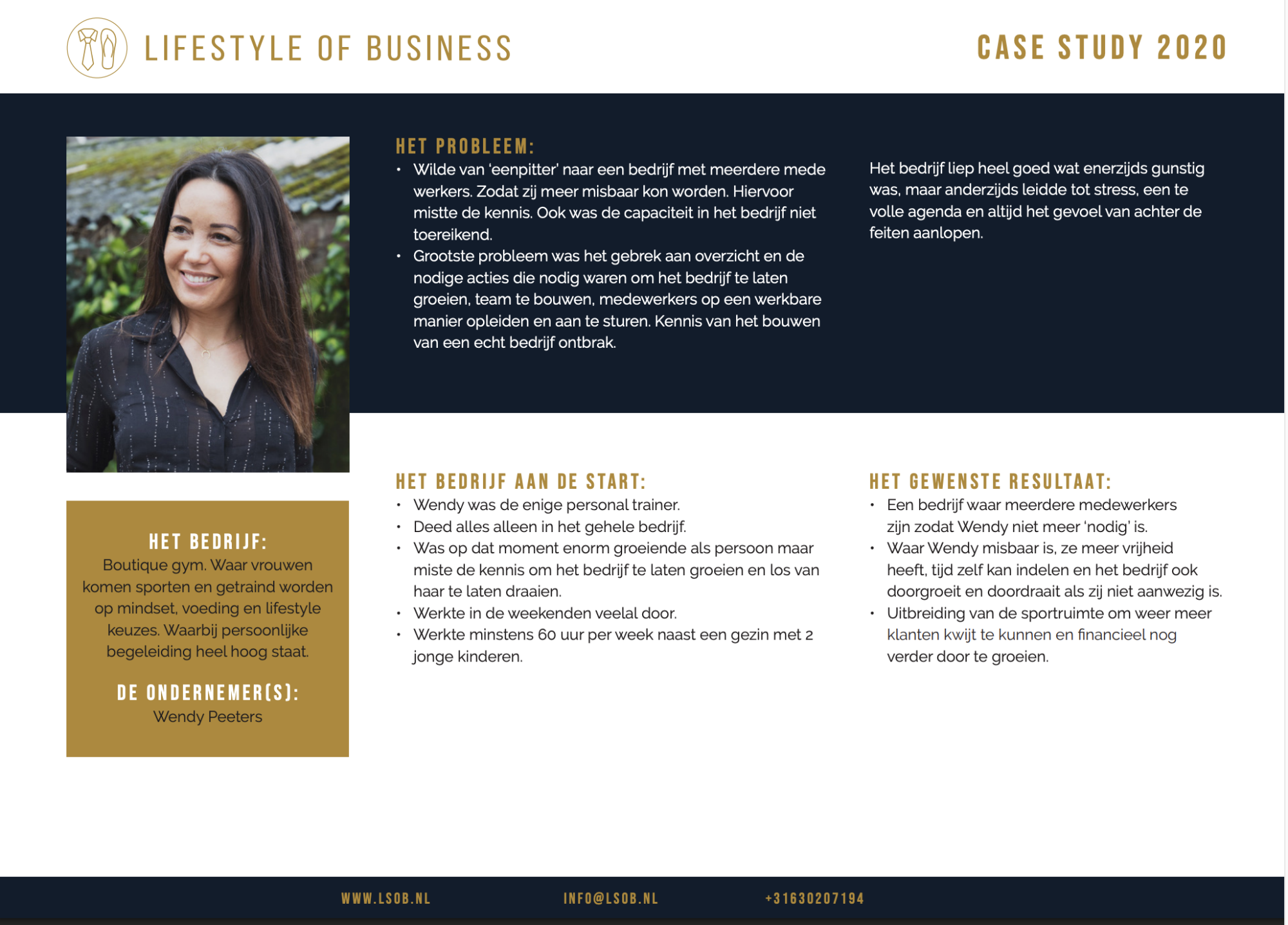 Wendy Peeters over Lifestyle of Business