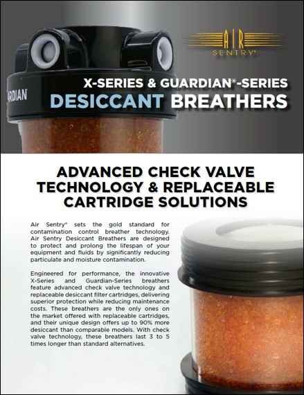 Air Sentry X- and Guardian series desiccant breathers