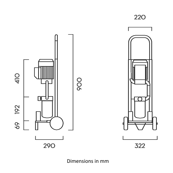 Decolube M basic dimensions