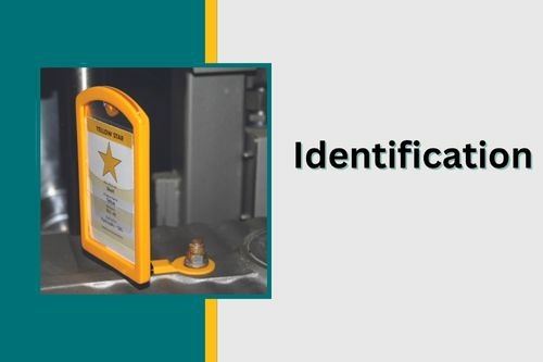 OilSafe identification Identification - Color-coded plant labeling system and lubrication point identification tag