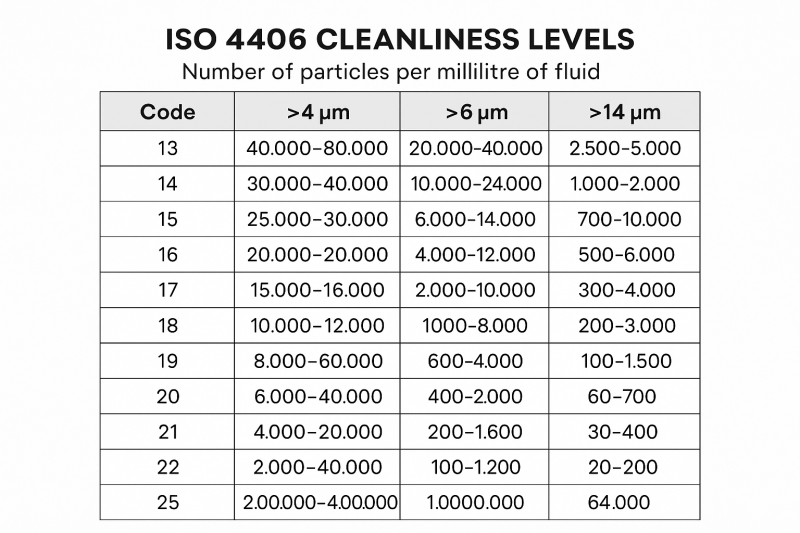 ISO 4406 cleanliness levels ISO 4406 cleanliness levels