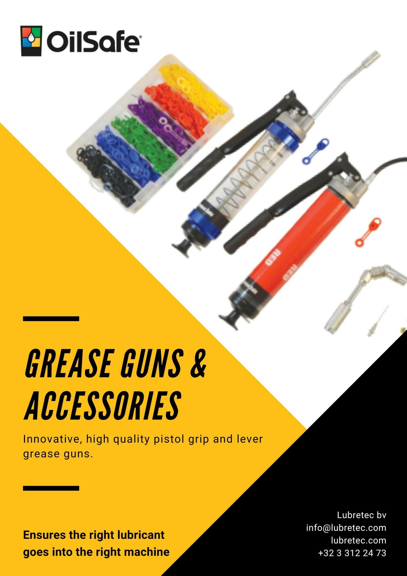 OilSafe grease guns and accessories