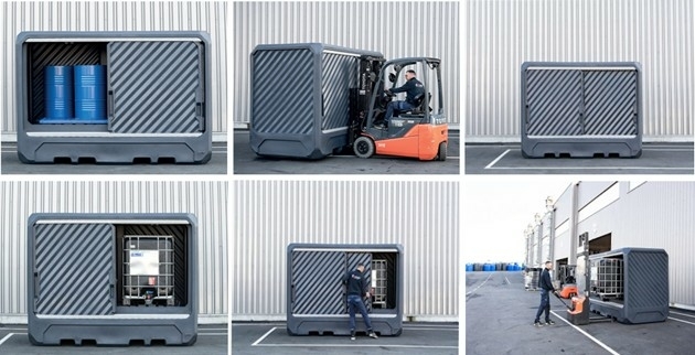 Overview image of the 2-IBC container unit Overview image of the 2-IBC container unit