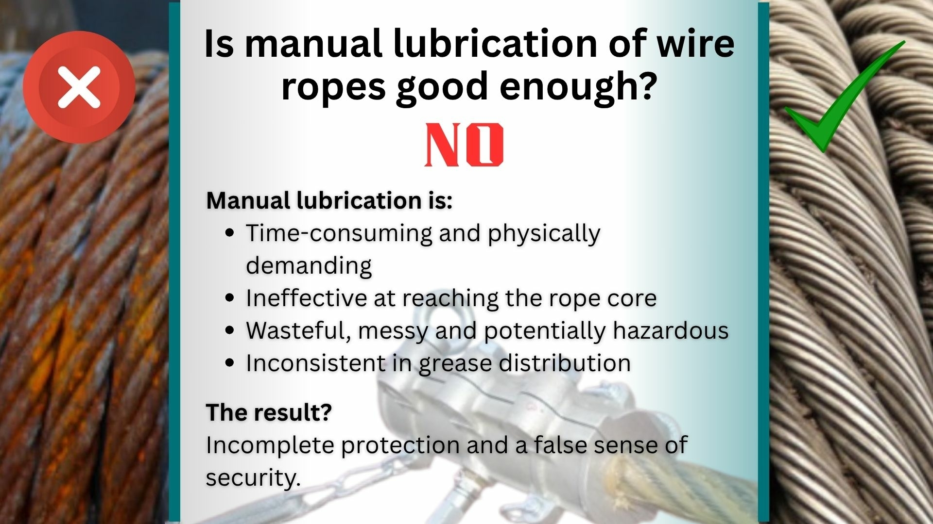 Manual lubrication of wire ropes? Manual lubrication of wire ropes?