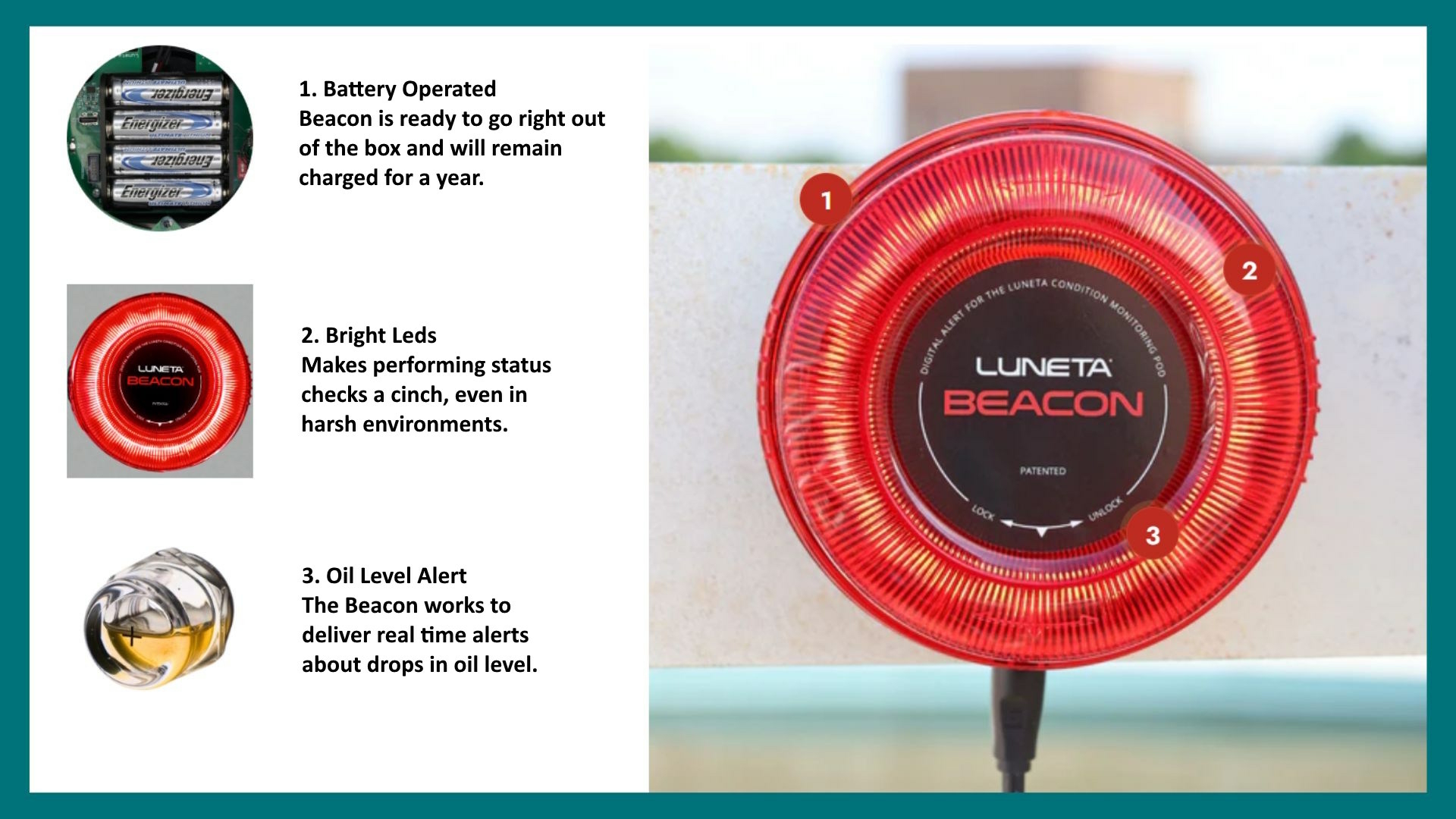 Beacon - a battery-powered oil level alert system Beacon - a battery-powered oil level alert system