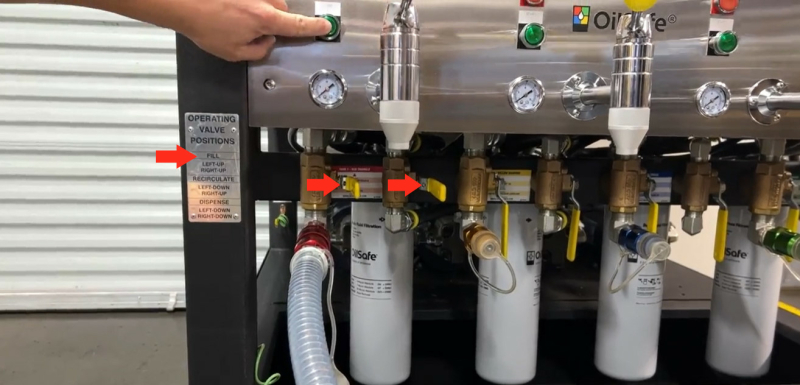 Fill process - both valves in up position
