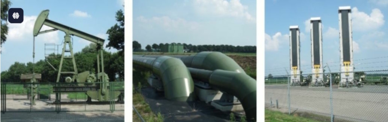 Pumpjack - pipeline - oil pumps - Schoonebeek-NL