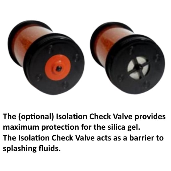 Isolation check valve - Air Sentry breathers Isolation check valve - Air Sentry breathers