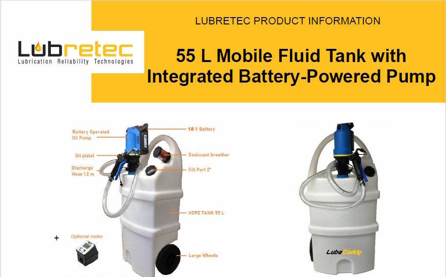 Lube caddy Lube caddy - 55L mobile fluid tank with integrated battery-powered pump