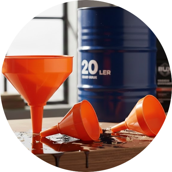 Plastic funnels in dirty environment