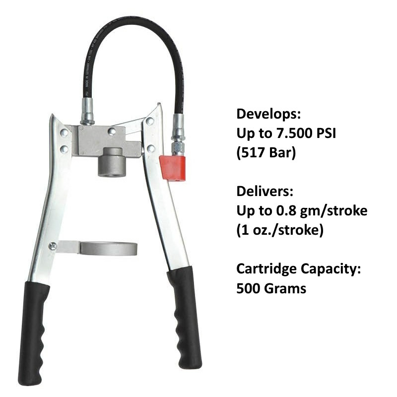 Double Lever Grease Gun-Vacuum Cartridge System (F-Type, 500 g)