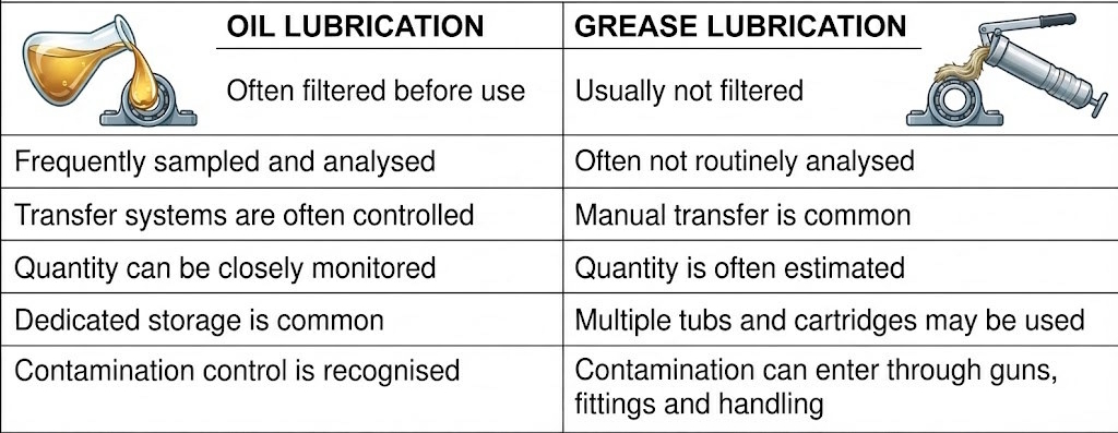 Oil vs grease Oil vs grease