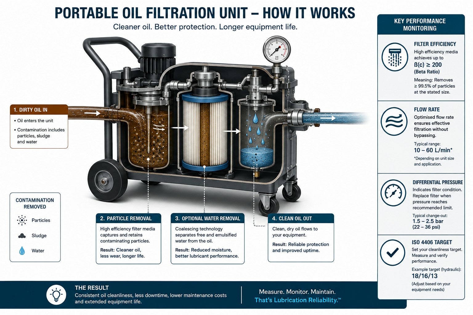 Portable oil filtration unit Portable oil filtration unit