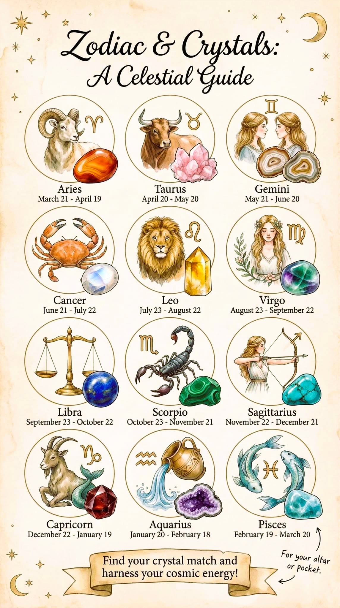 Astrologische symbolen van de vier vaste sterrenbeelden Waterman Leeuw Schorpioen en Stier bij de Wereldkaart