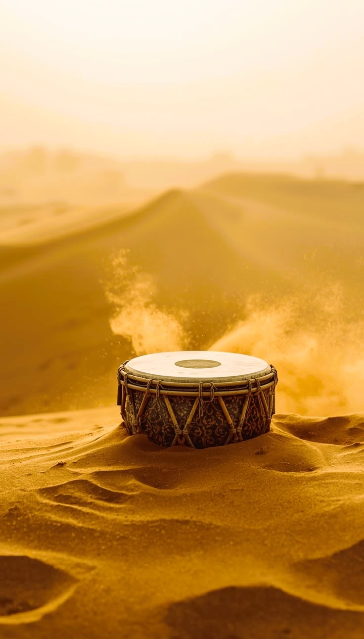 Traditionele trommels als kern van de heilige banya-dans binnen Lyluah spirituele praktijk