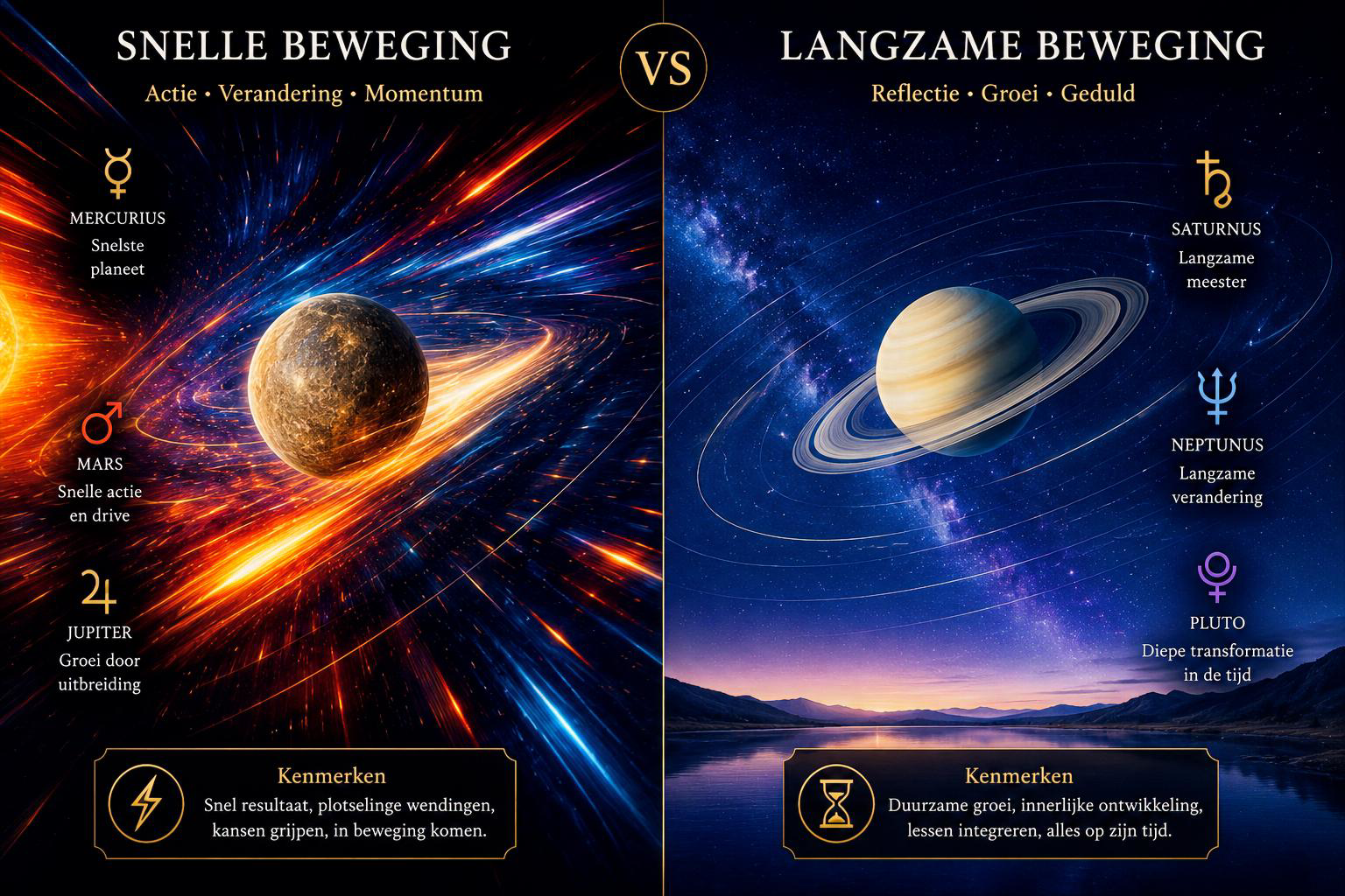 Snelle versus langzame planeetbewegingen in astrologie - dagelijkse ervaringen en langere levensfasen begrepen met Rachida Kacimi bij Lyluah
