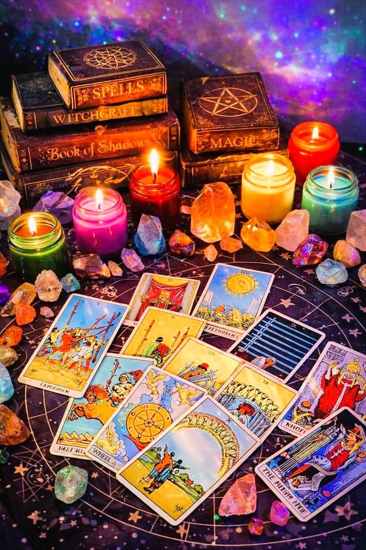Tarotconsult bij Lyluah Amsterdam kaarten op tafel bij kaarslicht Rachida Kacimi