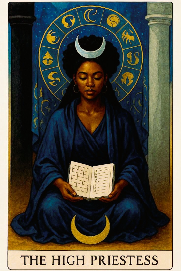 De Hogepriesteres tarotkaart, beeld van symboliek en mysterie