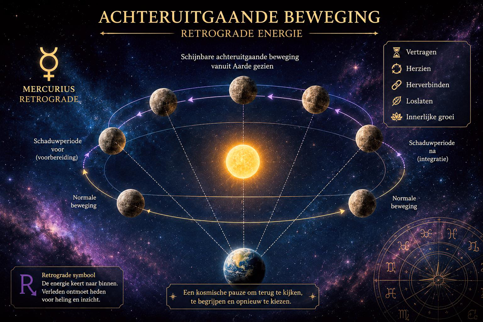 Retrograde in astrologie - Mercurius Venus Mars retrograde en waarom cliënten meer onrust en dromen ervaren - Rachida Kacimi bij Lyluah