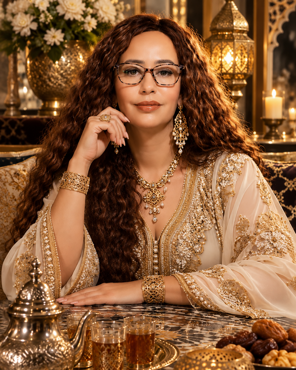 Rachida Kacimi in Marokkaanse kaftan - medium en helderziende met wortels via Sidi Ifni