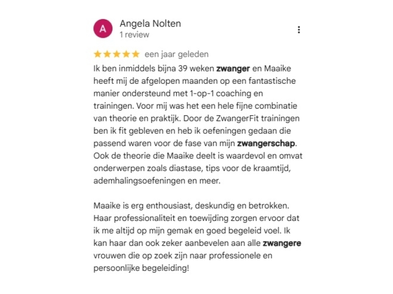 bevallen-topsport-fysio Review Angela