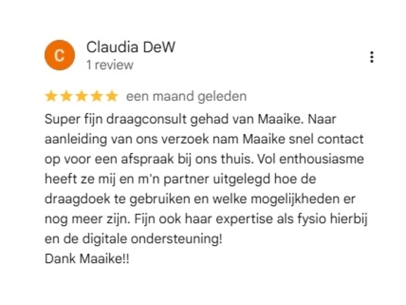 Review van Claudia over draagconsult
