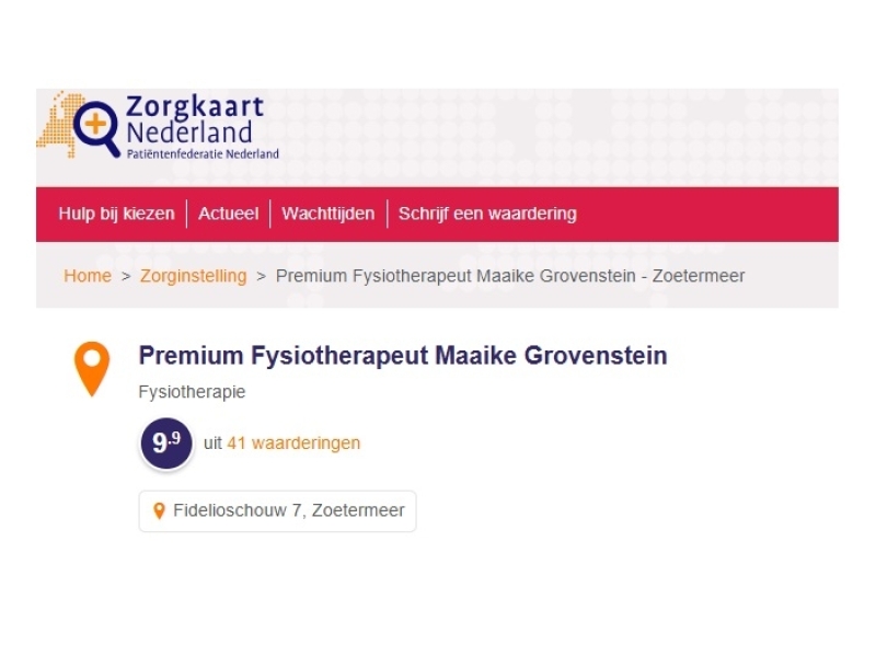 Reviews van Zorgkaart Nederland