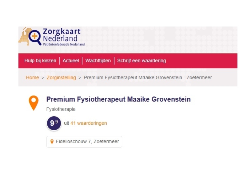 Reviews van Zorgkaart Nederland