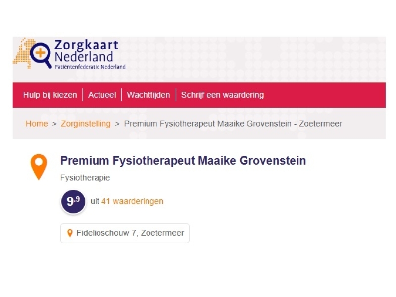 Reviews van Zorgkaart Nederland