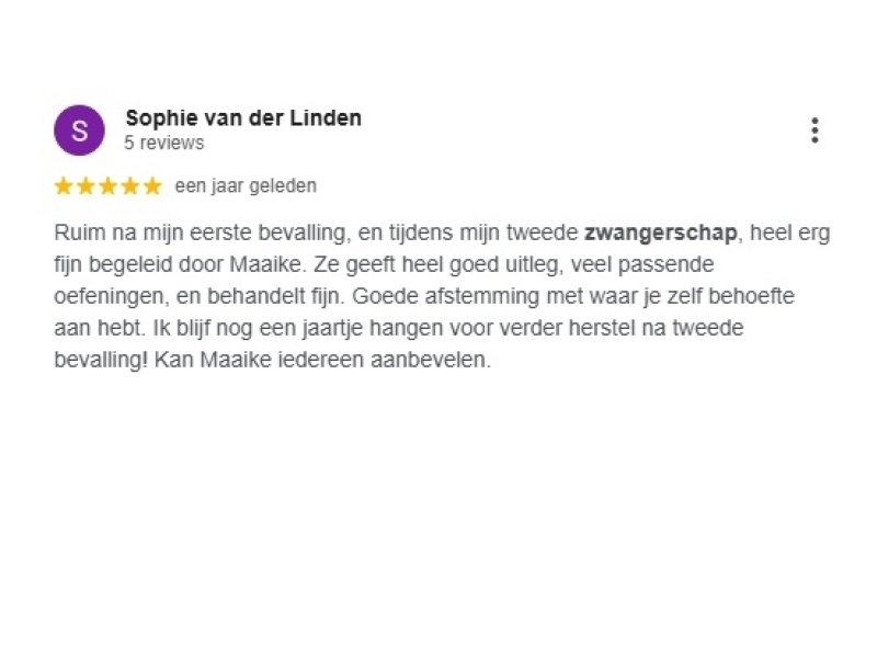 oefeningen-zwangerschap-herstel-bevalling Review Sophie