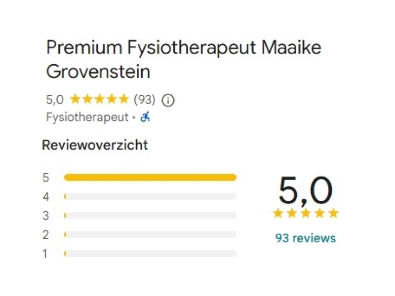 93 reviews op Google voor Maaike Grovenstein