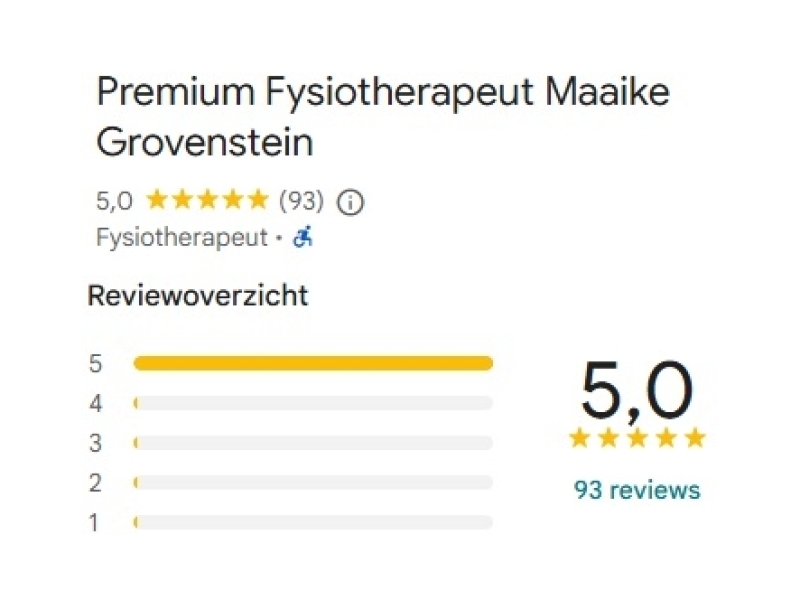 93 reviews op Google voor Maaike Grovenstein
