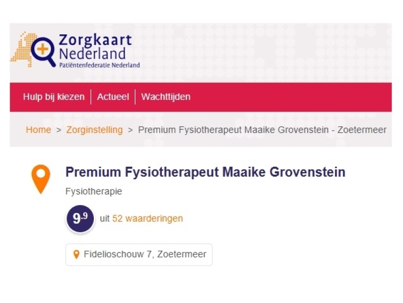 52 Reviews Zorgkaart NL