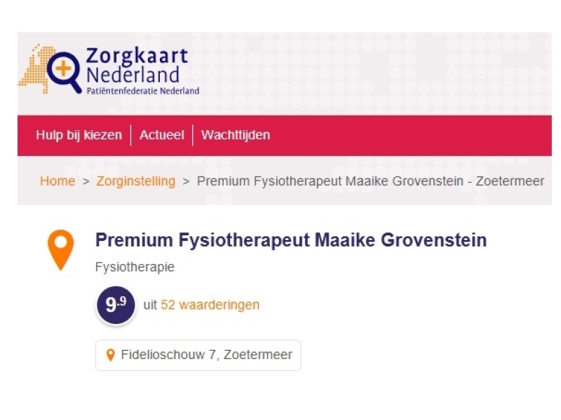 52 Reviews Zorgkaart NL