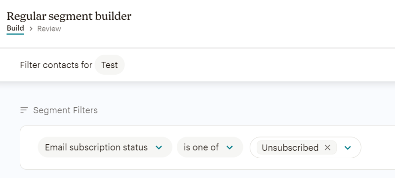 Hoe maak ik een segment voor het archiveren van unsubscribed contacten in Mailchimp