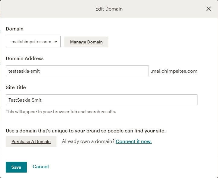 Edit domain in Mailchimp