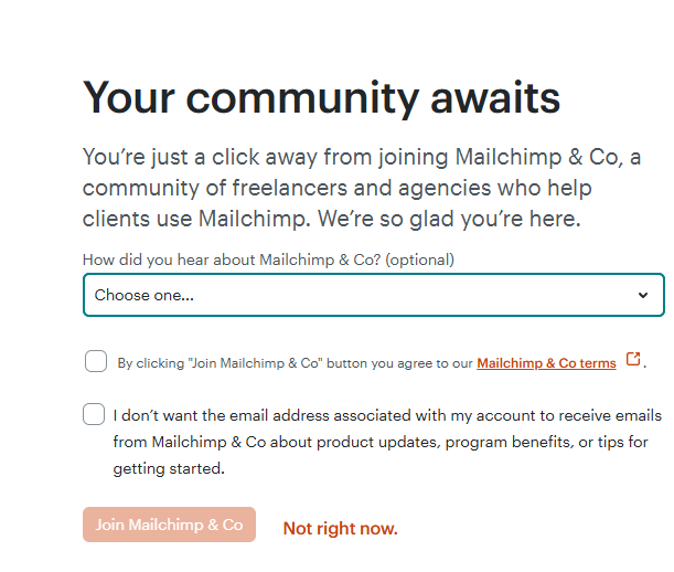 Your community awaits - agency account
