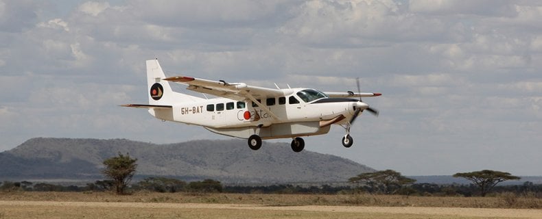 Vliegen naar de Serengeti