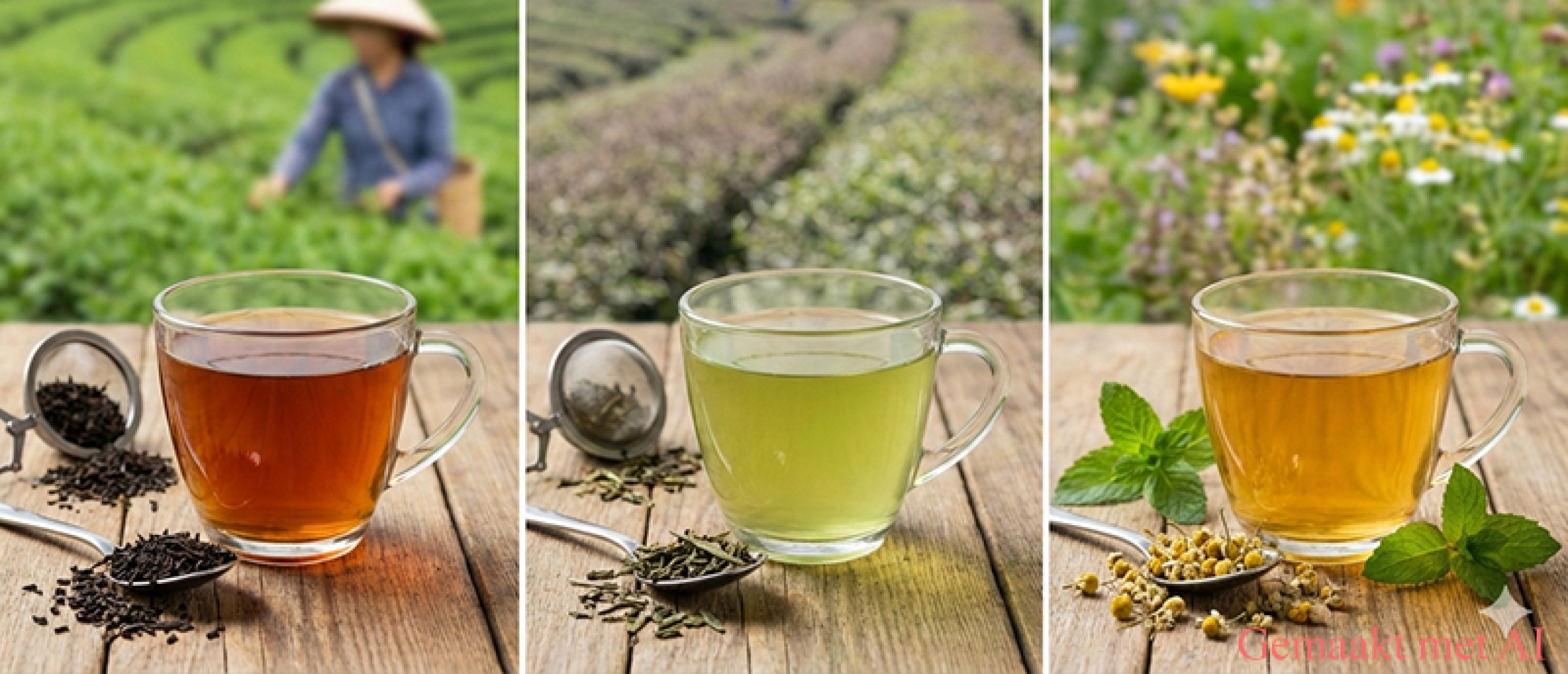 Zwarte thee, groene thee en kruidenthee Zwarte thee, groene thee en kruidenthee