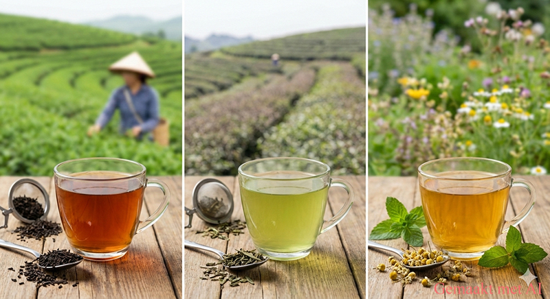 Zwarte thee, groene thee en kruidenthee Zwarte thee, groene thee en kruidenthee