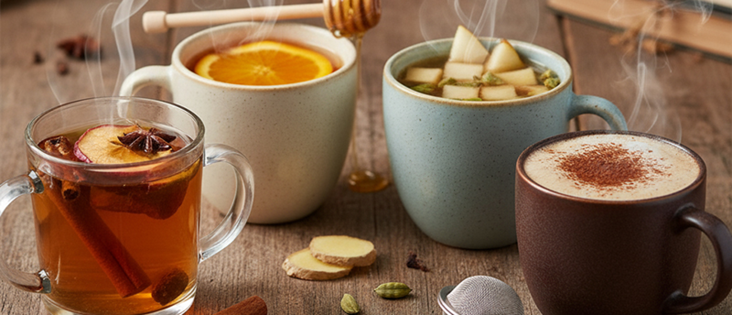 Verschillende smaken herfstthee