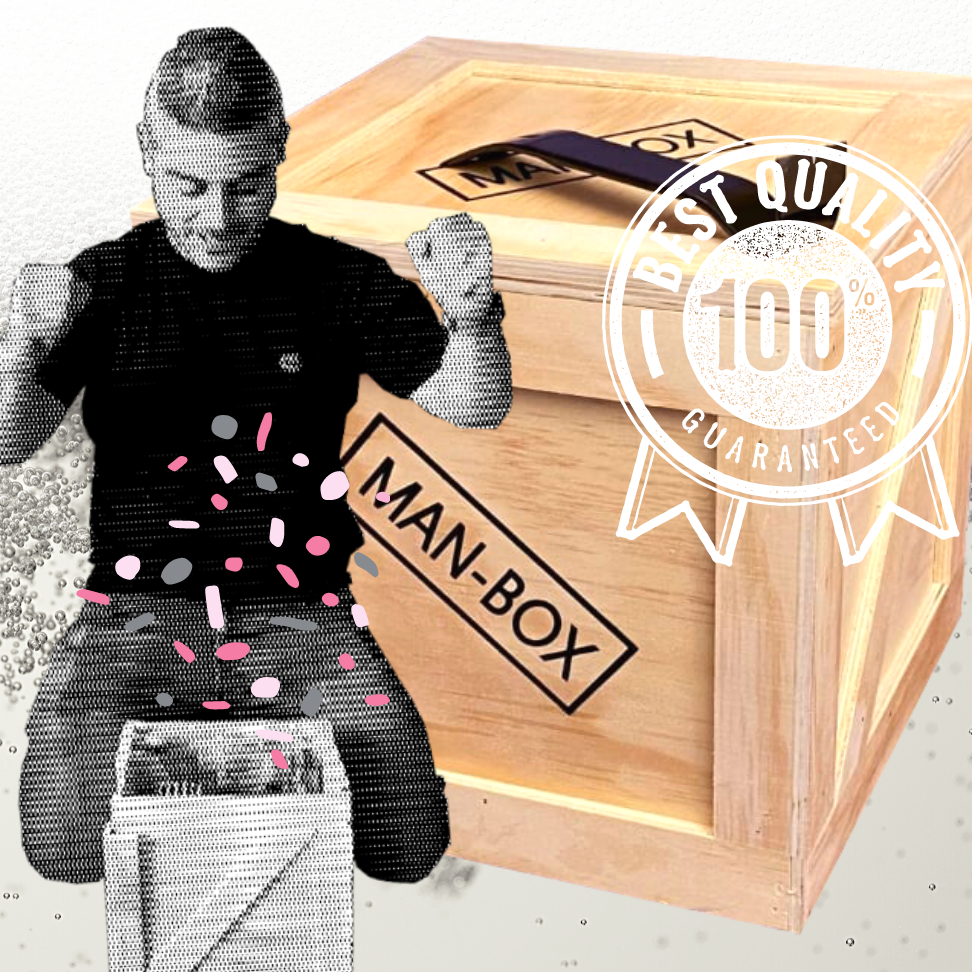 Blije Man Met Zijn Man-Box