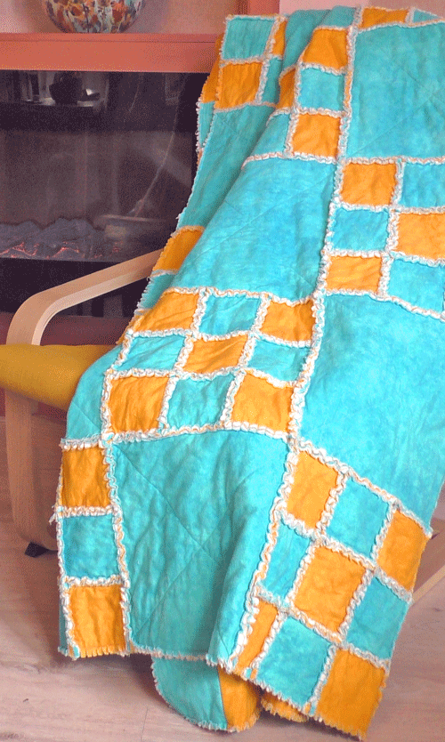 Rafelquilt bij kachel - Marlies de Vries Online Quiltacademie