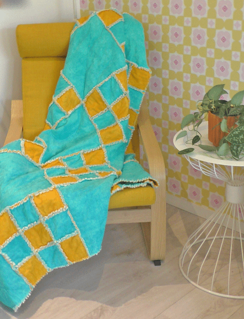 Rafelquilt op stoel - Marlies de Vries Online Quiltacademie